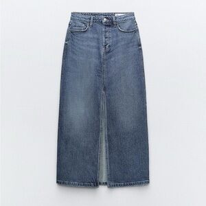 Zara Denim Midi Skirt